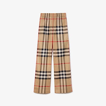 Burberry Check Cotton Trousers 