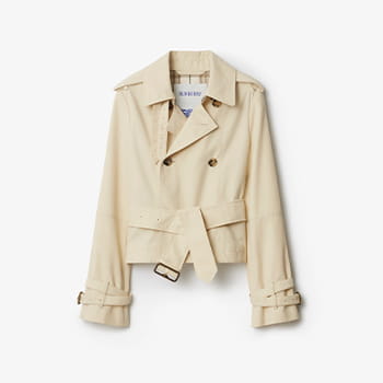 Burberry Cropped Cotton Blend Trench Jacket