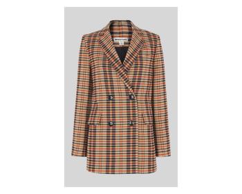 Whistles Check Double Breasted Blazer