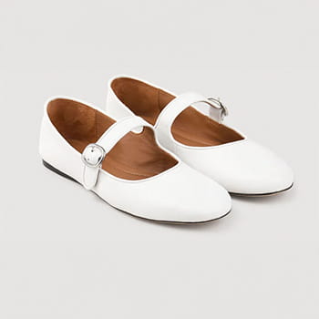 Sandro Shiny Leather Ballet Flats 