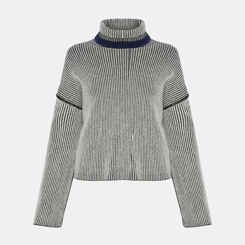 Theory Oversized Stripe Mix Turtleneck