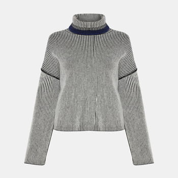 Theory Oversized Stripe Mix Turtleneck