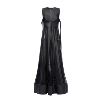 Loewe Lace Leather Bra Dress