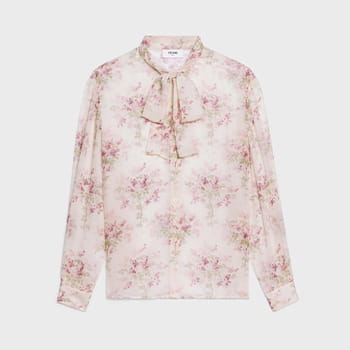 Celine Lilac Georgette Pussybow Blouse
