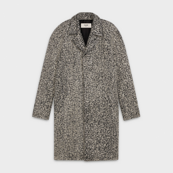 Celine Slim Embroidered Mac in Lightweight Wool Gabardine  