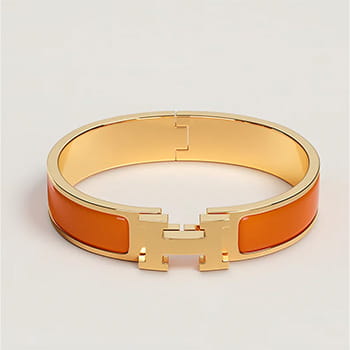 Hermès Clic H Bracelet in Orange