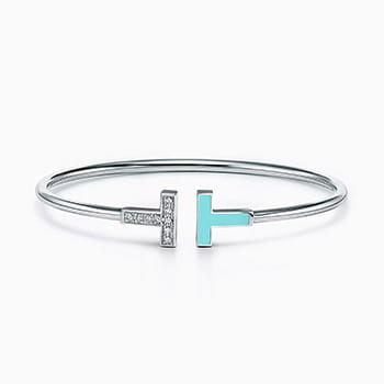Tiffany & Co. Tiffany T Diamond and Turquoise Wire Bracelet
