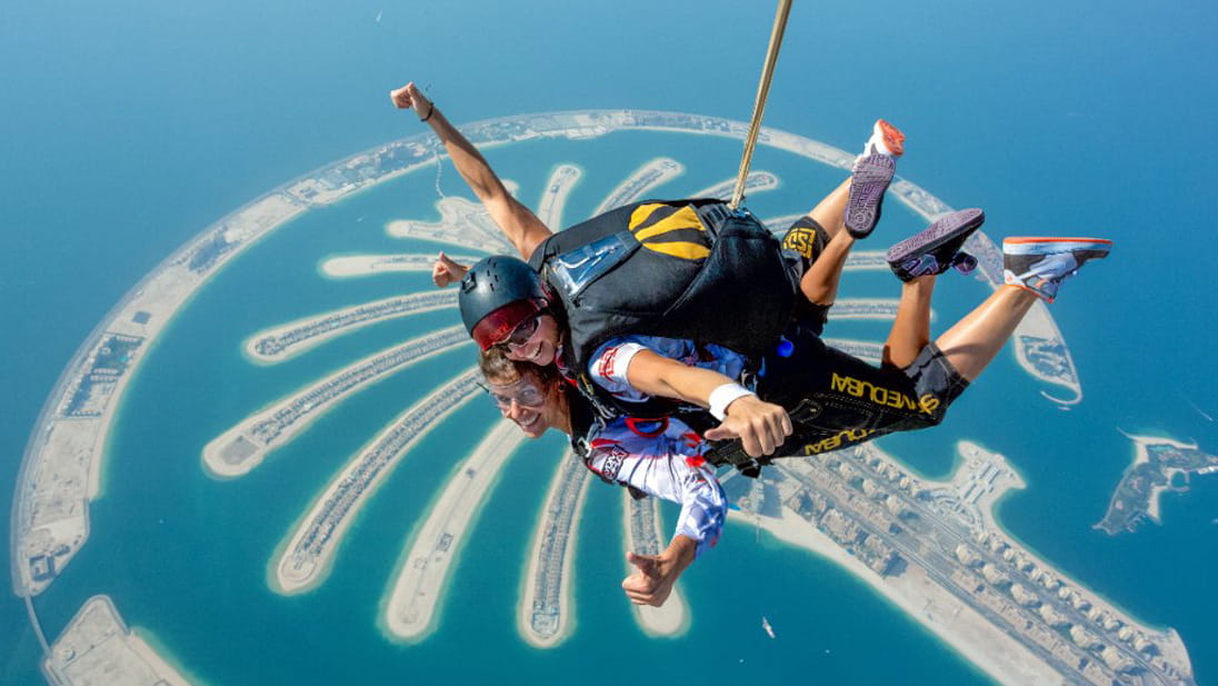 Skydiving over Dubai