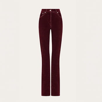Ferragamo Five Pocket Trouser in Oxblood