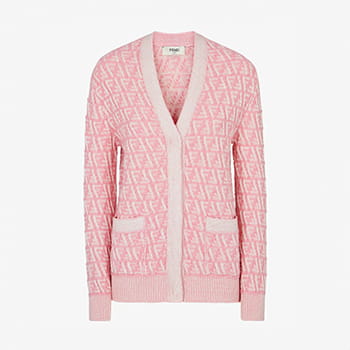 Fendi Lunar New Year Pink Cashmere and Wool Cardigan