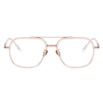 Projekt Produkt RS10 Clear/Rose Gold Aviator Titanium Frames available at Puyi Optical