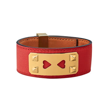 Hermès Bracelet in Swift Calfskin and Gold Metal 