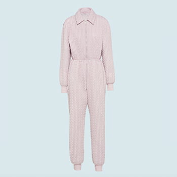 Miu Miu Long-Sleeved Chevron Nylon Jumpsuit