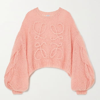 LOEWE Oversized Cropped Mohair-Blend Sweater