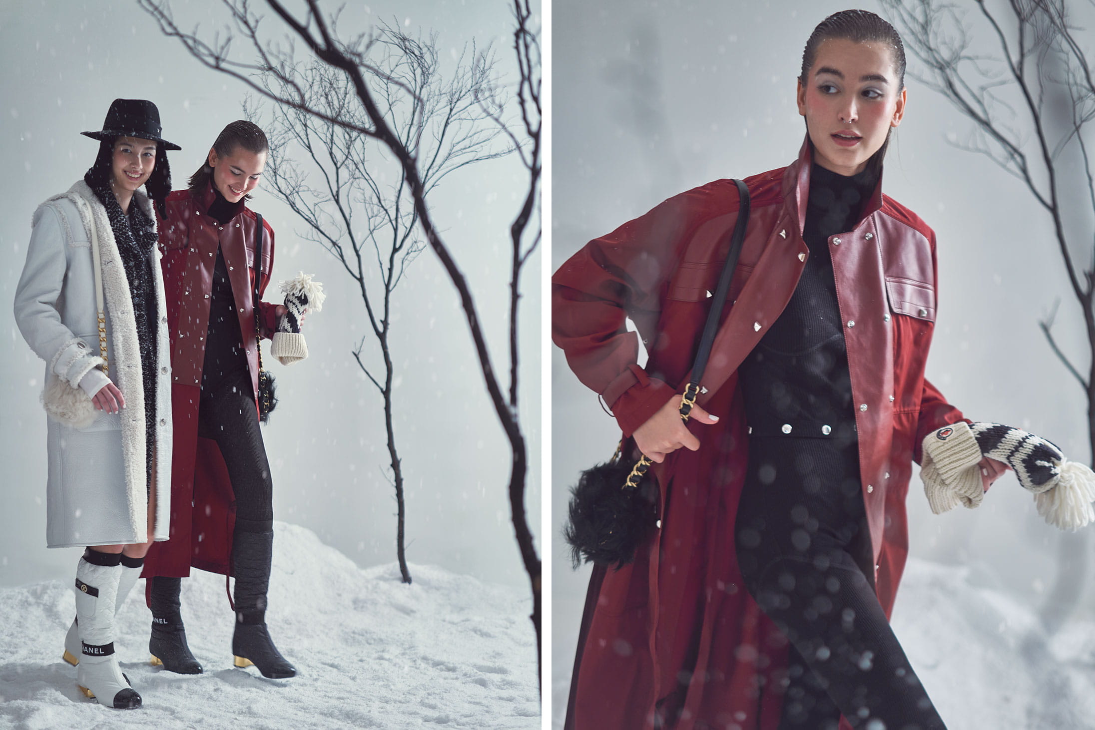 Models pose in Chanel, Moncler and Hermès available at Pacific Place