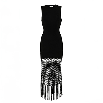 Sandro Fringed Knit Dress