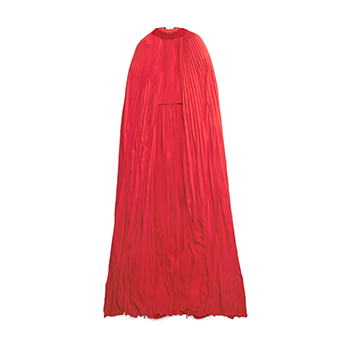 Balenciaga Women’s Pleated Cape Maxi Dress in Red