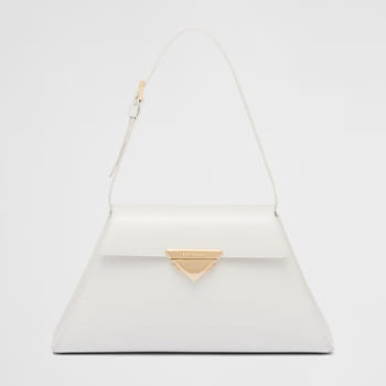 Prada Medium Brushed Leather Handbag in White