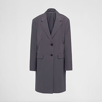 Prada Single-Breasted Panama Cotton Coat